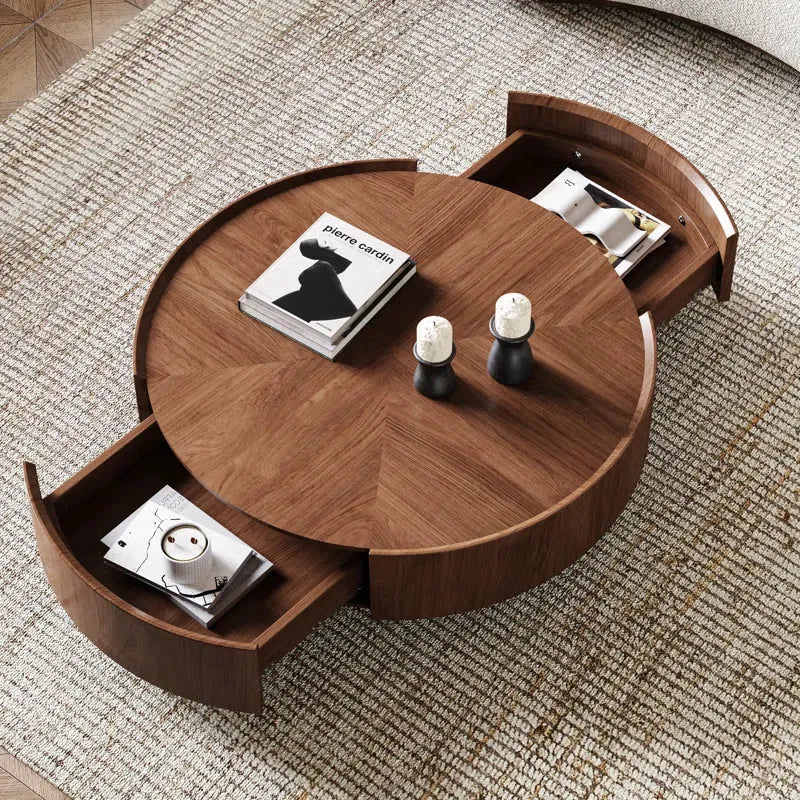 Table Basse Ronde avec Rangement