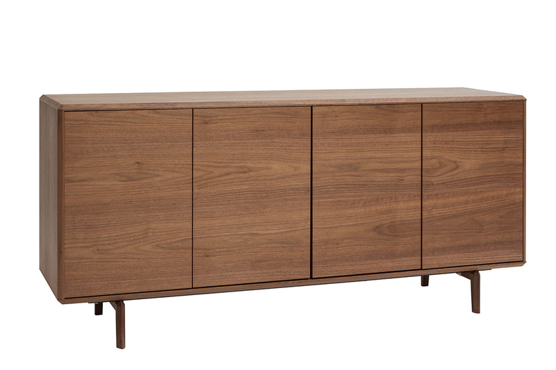Buffet vintage en bois foncé noyer 4 portes