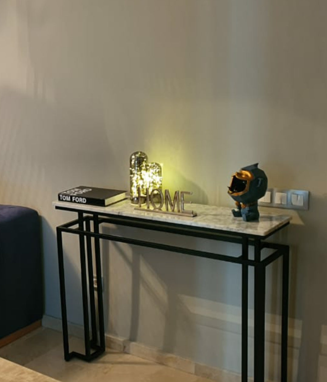 Console LEEBERTY en fer forgé et marbre