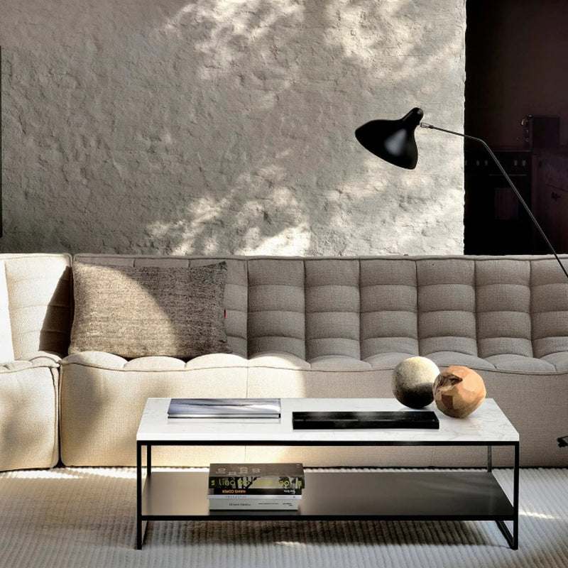 Table basse élégance rectangle étagère