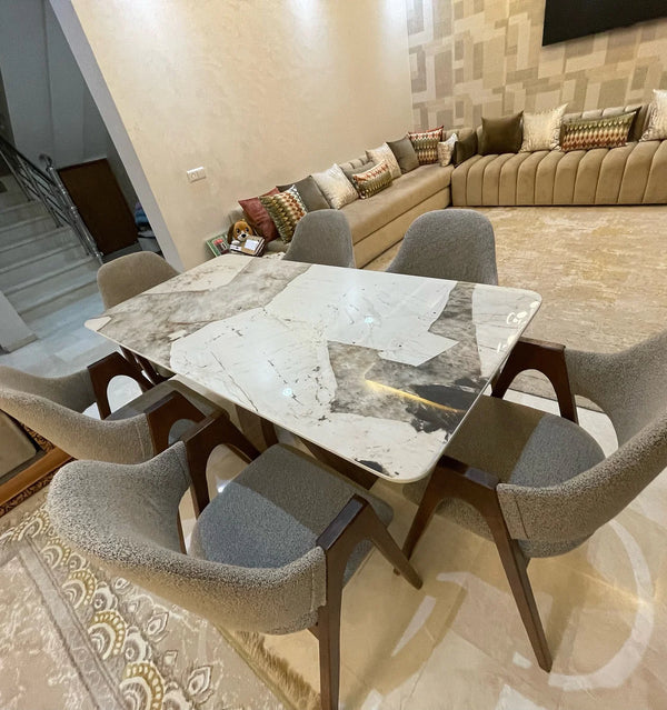 Table à Manger Céramique Élégance Pure avec 6 chaises model Alfa