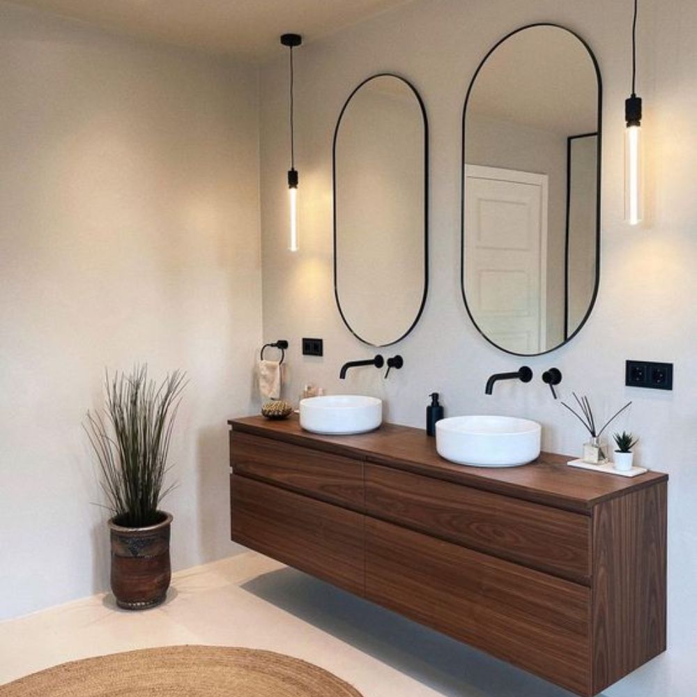 2 Miroir salle de bain ovale
