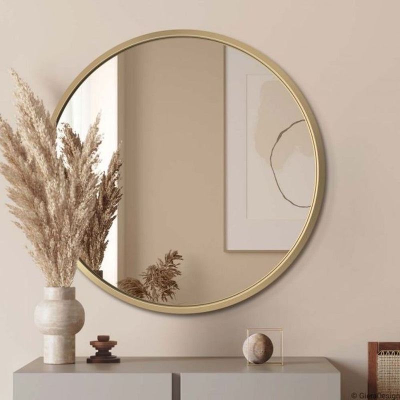Miroir rond cadre en  métal