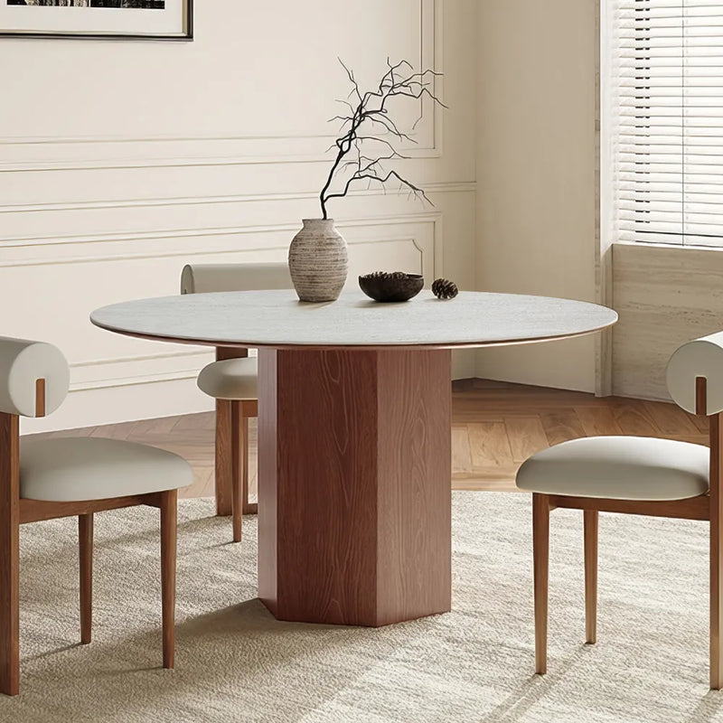 Table à manger ronde Thorsten avec 6 chaises