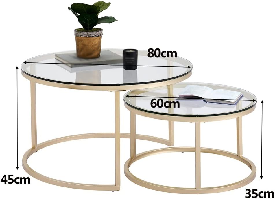 Ensemble de tables basses gigognes au design contemporain