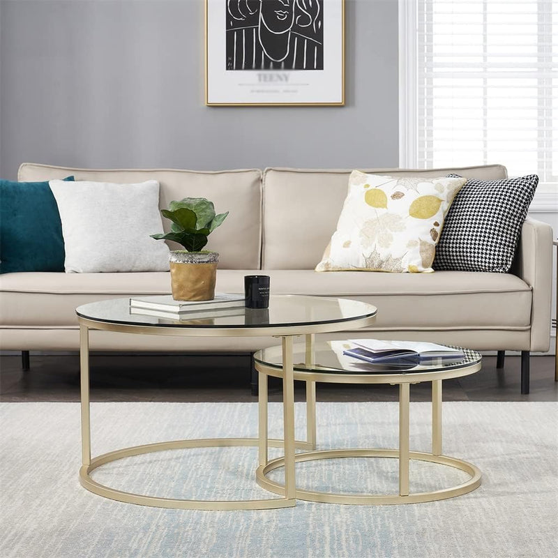 Ensemble de tables basses gigognes au design contemporain