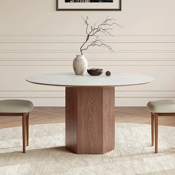 Table à manger ronde Thorsten avec 6 chaises