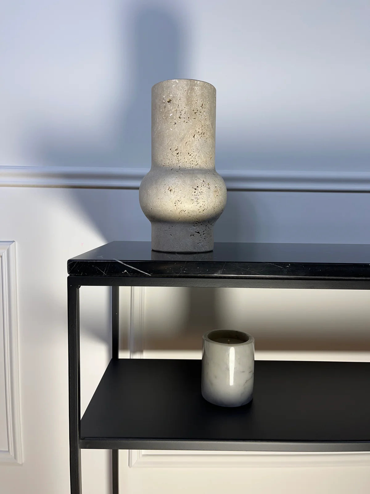 Console avec étagère &amp; plateau marbre&nbsp;