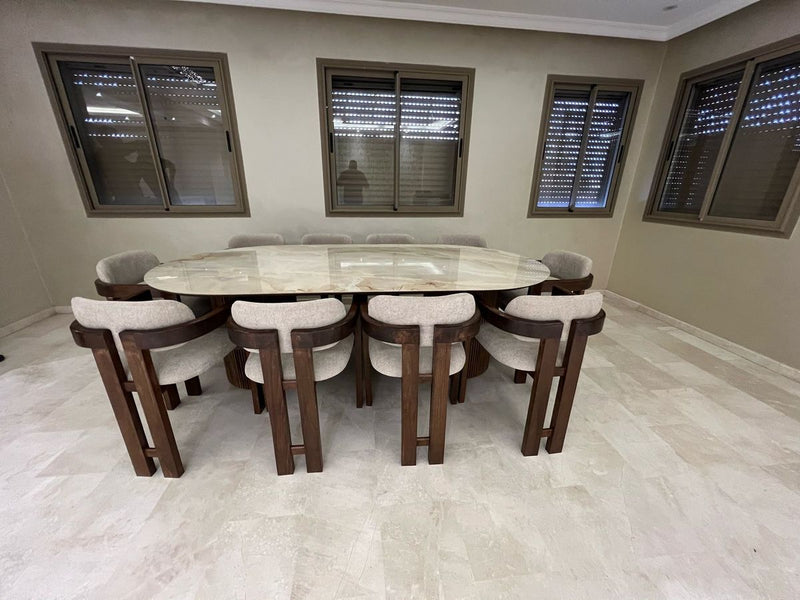 Salle à Manger Céramique Grande Capacité 10 Personnes chaise model M