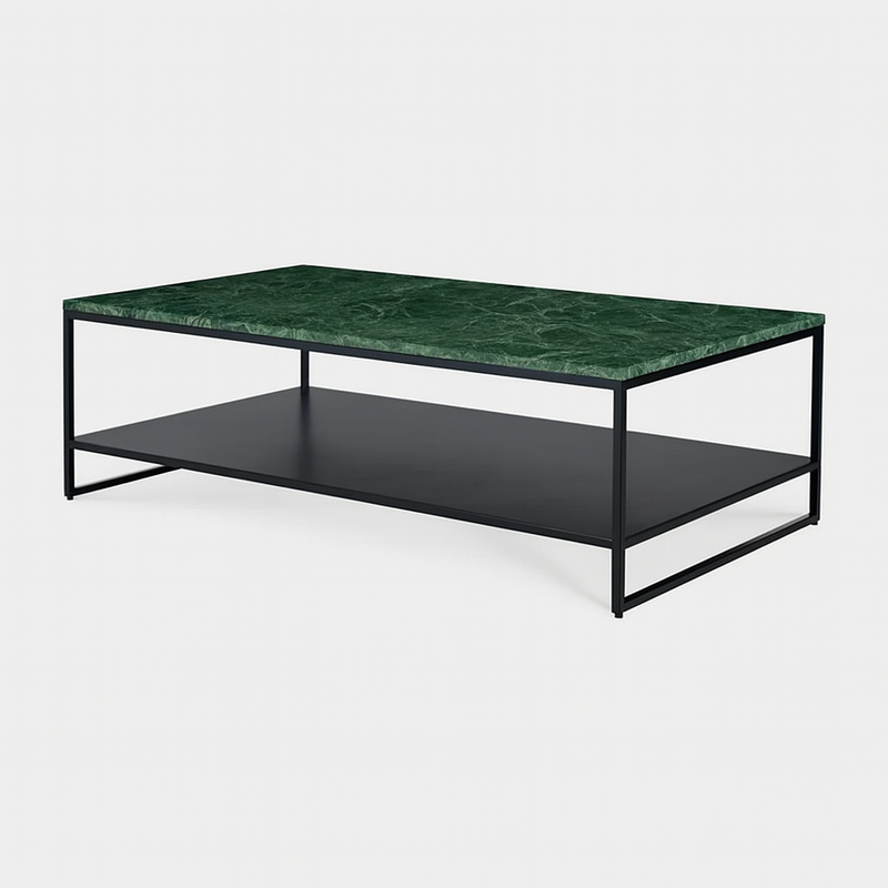 Table basse élégance rectangle étagère