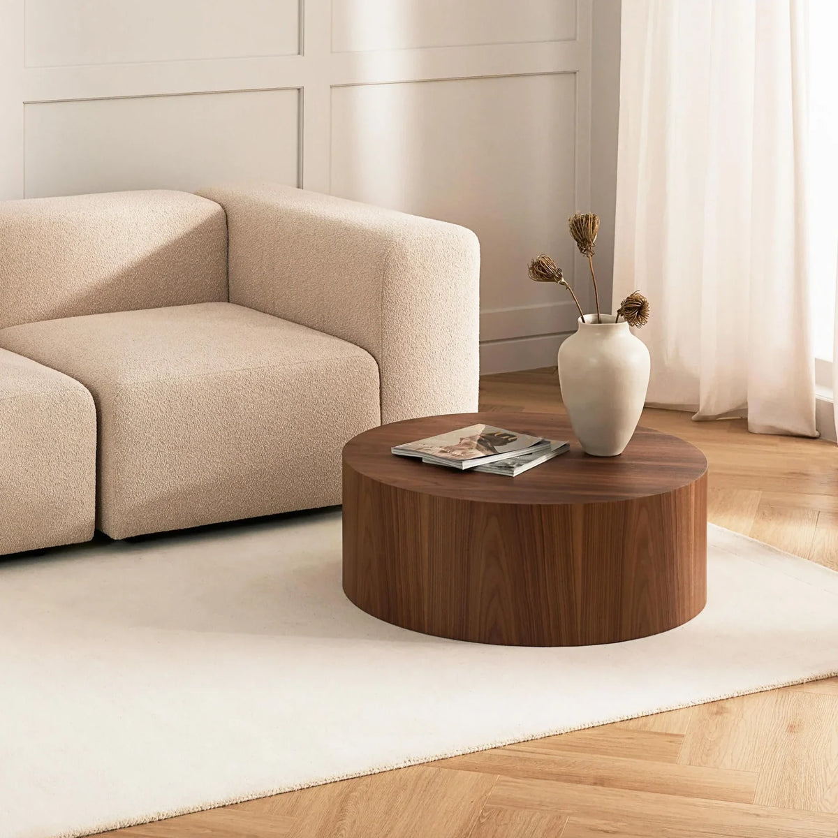 Table Basse Ronde en Bois Dan
