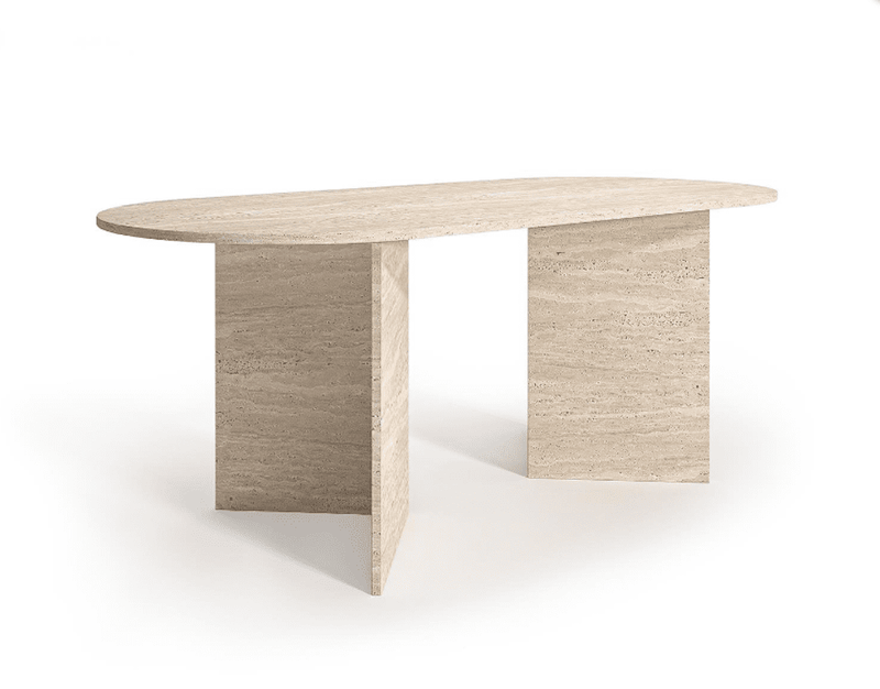 Table ovale en travertin ( Rudd )