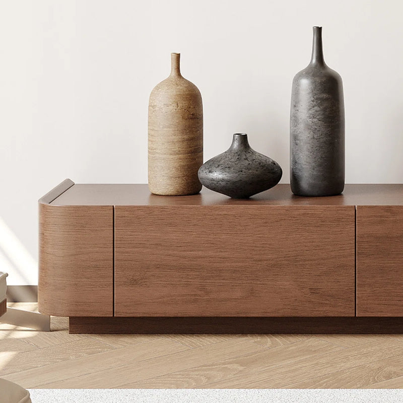 Meuble TV combiné Lydiane  avec rangement, placage bois massif, 4 tiroirs