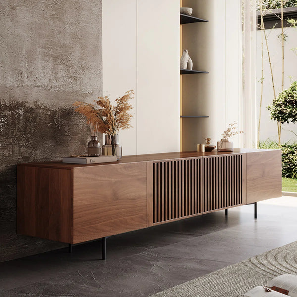 Meuble TV en panneaux de fibres Roanoke pour téléviseurs