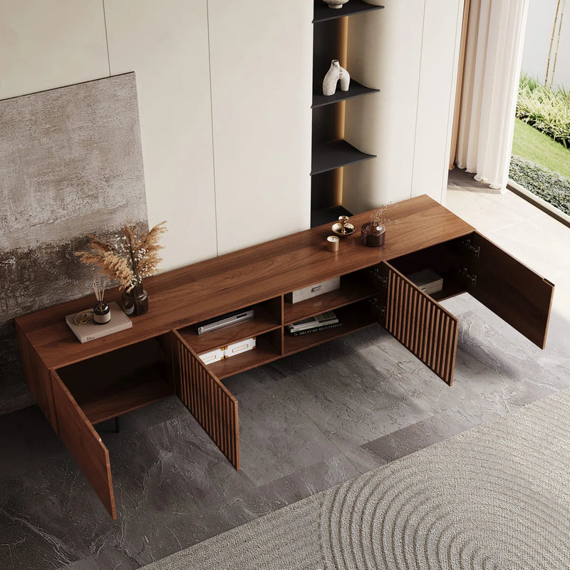 Meuble TV en panneaux de fibres Roanoke pour téléviseurs