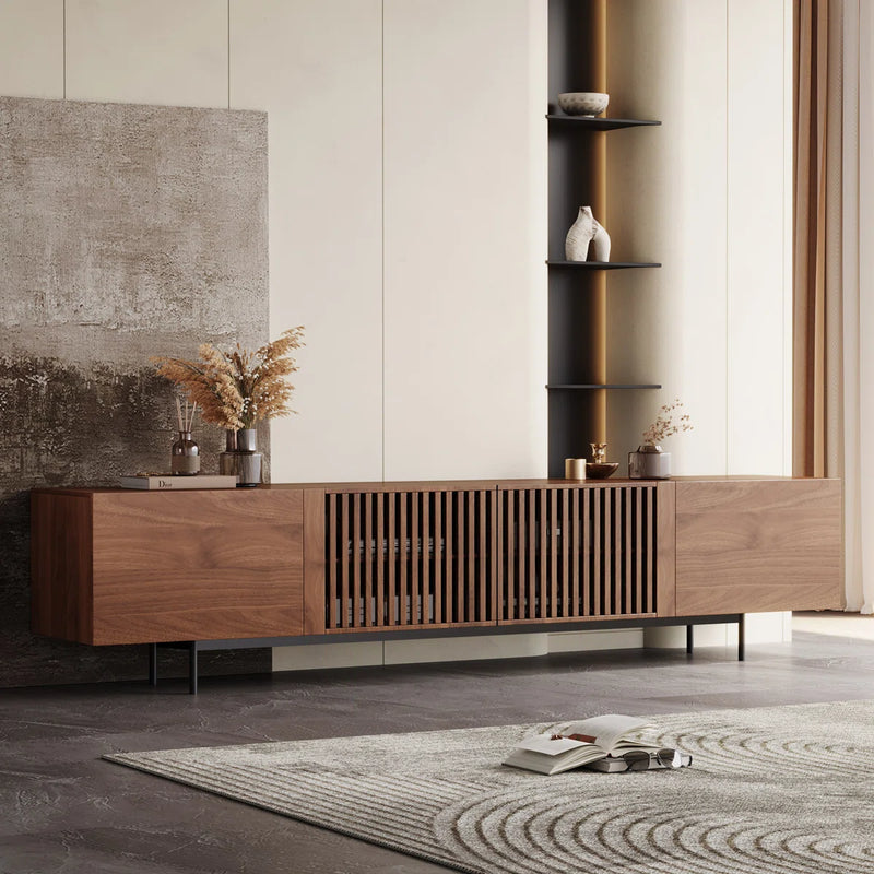 Meuble TV en panneaux de fibres Roanoke pour téléviseurs