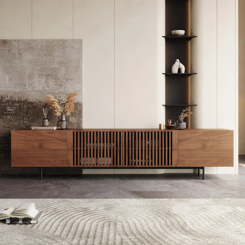 Meuble TV en panneaux de fibres Roanoke pour téléviseurs