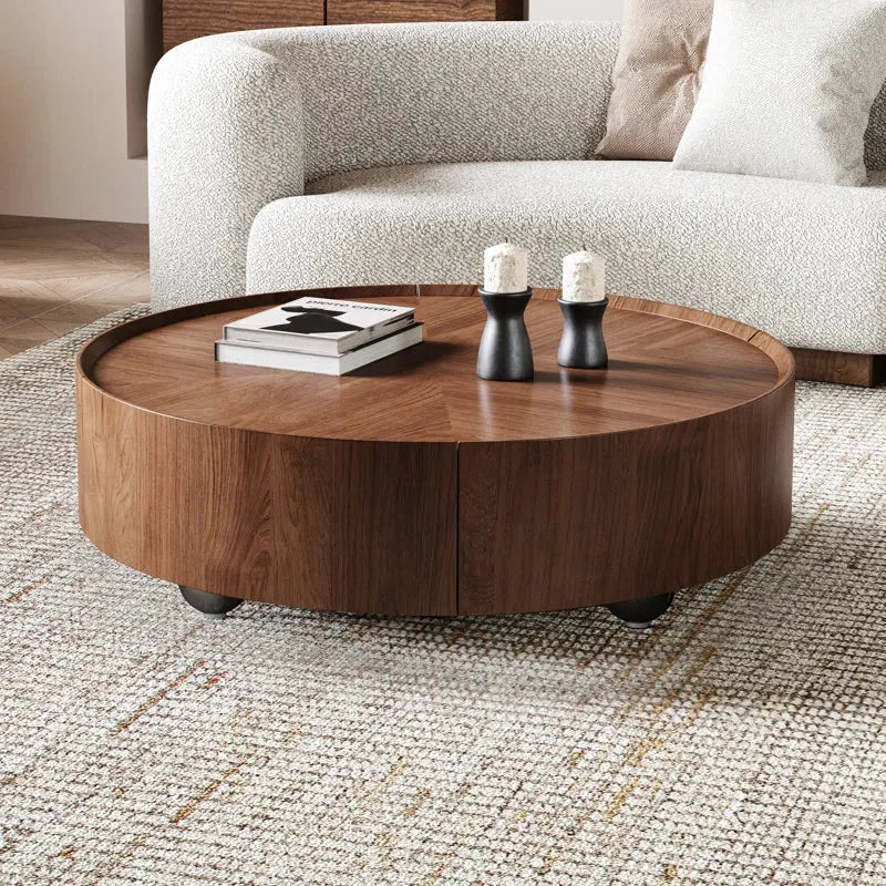 Table Basse Ronde avec Rangement