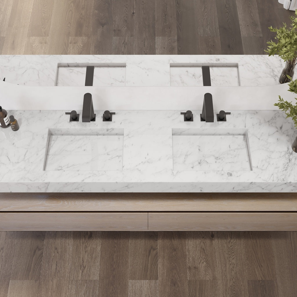 Sagitta Slim - Double vasque murale en Marbre