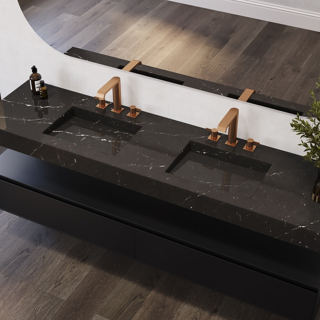 Sagitta Slim - Double vasque murale en Marbre