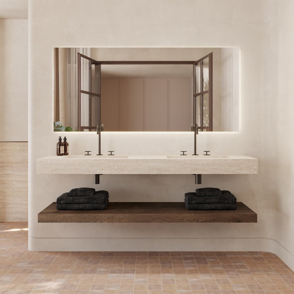 Sagitta Slim - Double vasque murale en Marbre