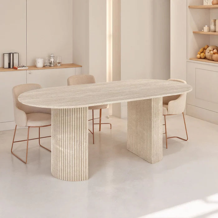 Table ovale en travertin (Verdasco)