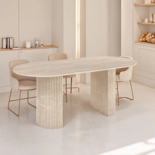 Table ovale en travertin (Verdasco)