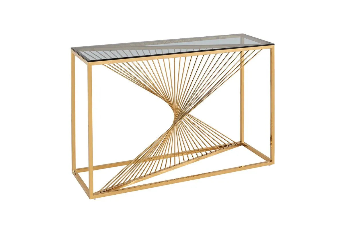 Spirale - Console filaire en verre et en métal