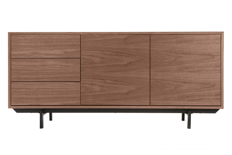 Buffet vintage finition bois chêne 2 portes 3 tiroirs