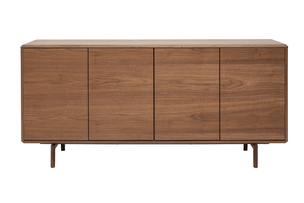 Buffet vintage en bois foncé noyer 4 portes