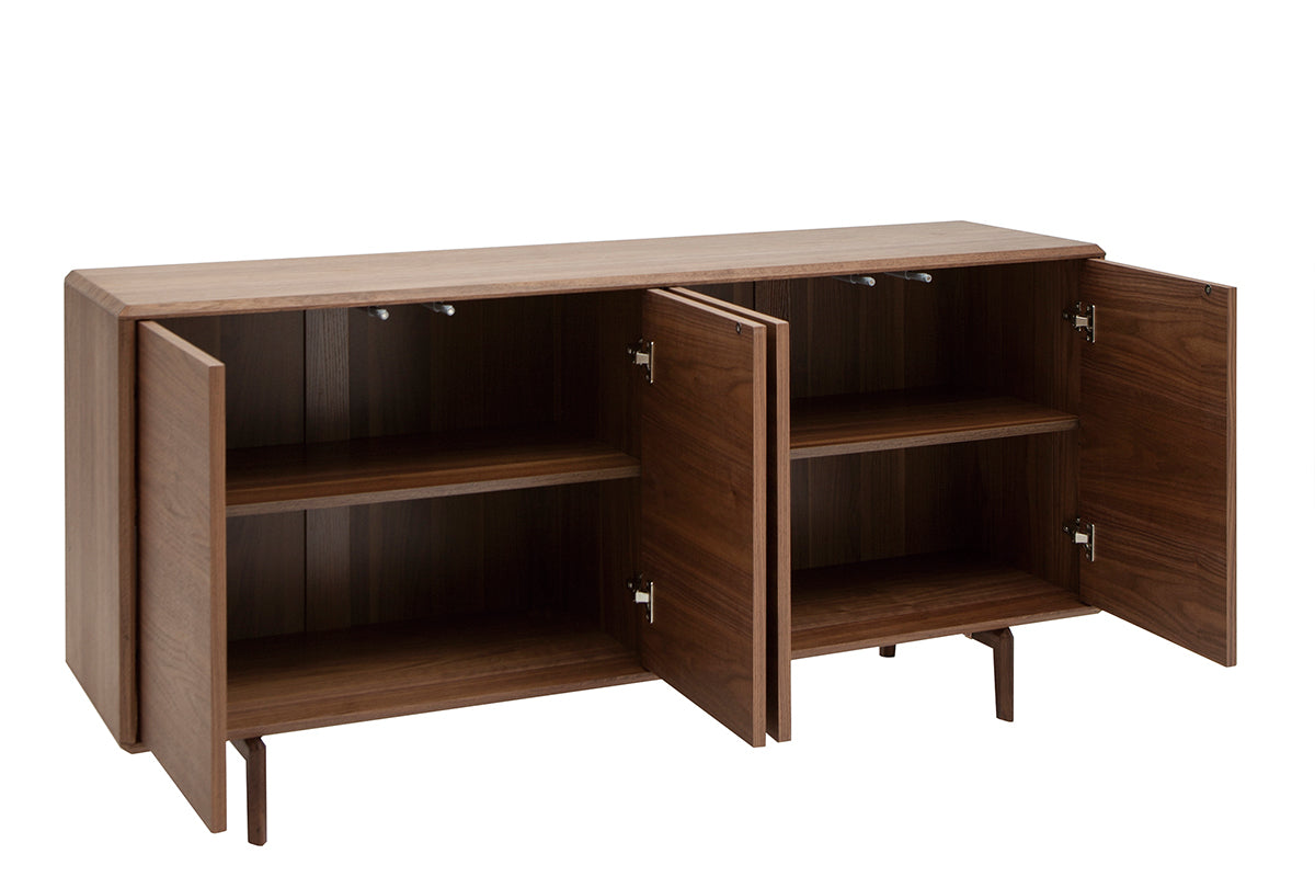 Buffet vintage en bois foncé noyer 4 portes