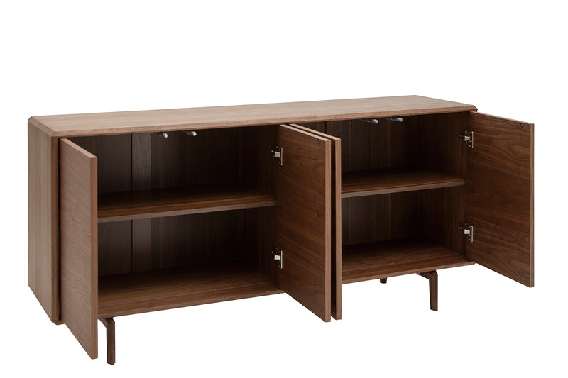 Buffet vintage en bois foncé noyer 4 portes