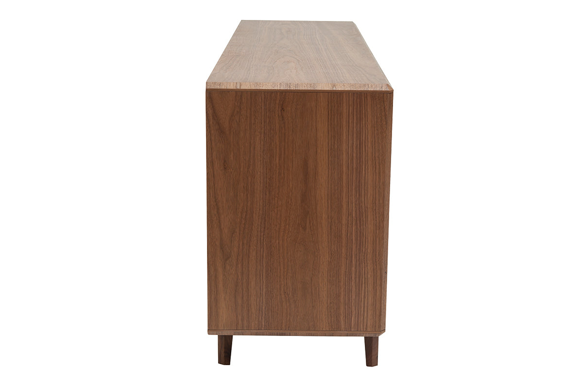 Buffet vintage en bois foncé noyer 4 portes