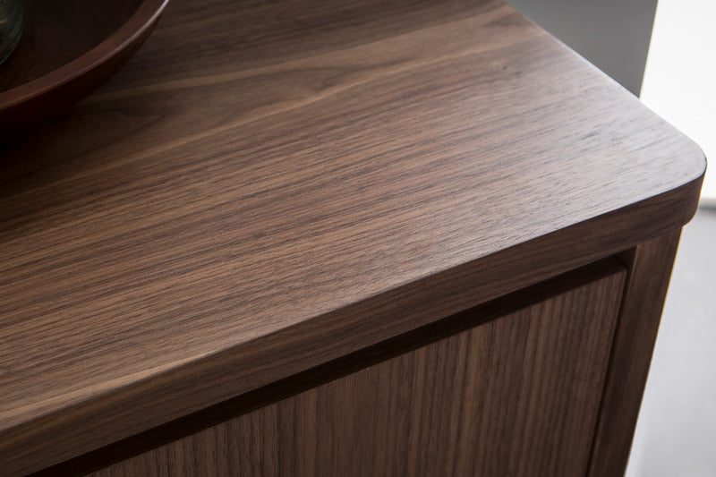 Buffet vintage en bois noyer 2 portes 3 tiroirs