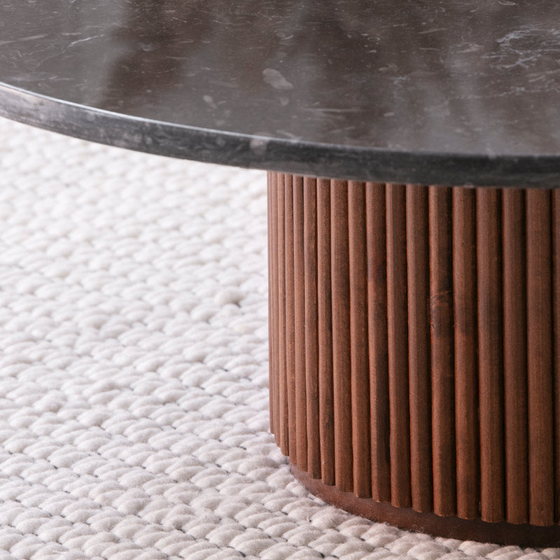 Table basse en bois et marbre