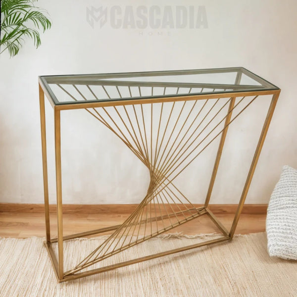 Spirale - Console filaire en verre et en métal