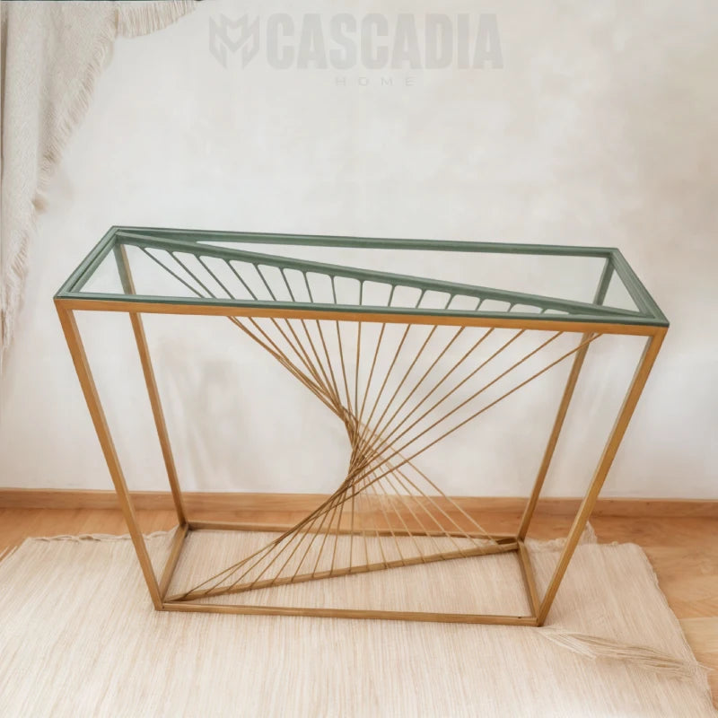 Spirale - Console filaire en verre et en métal