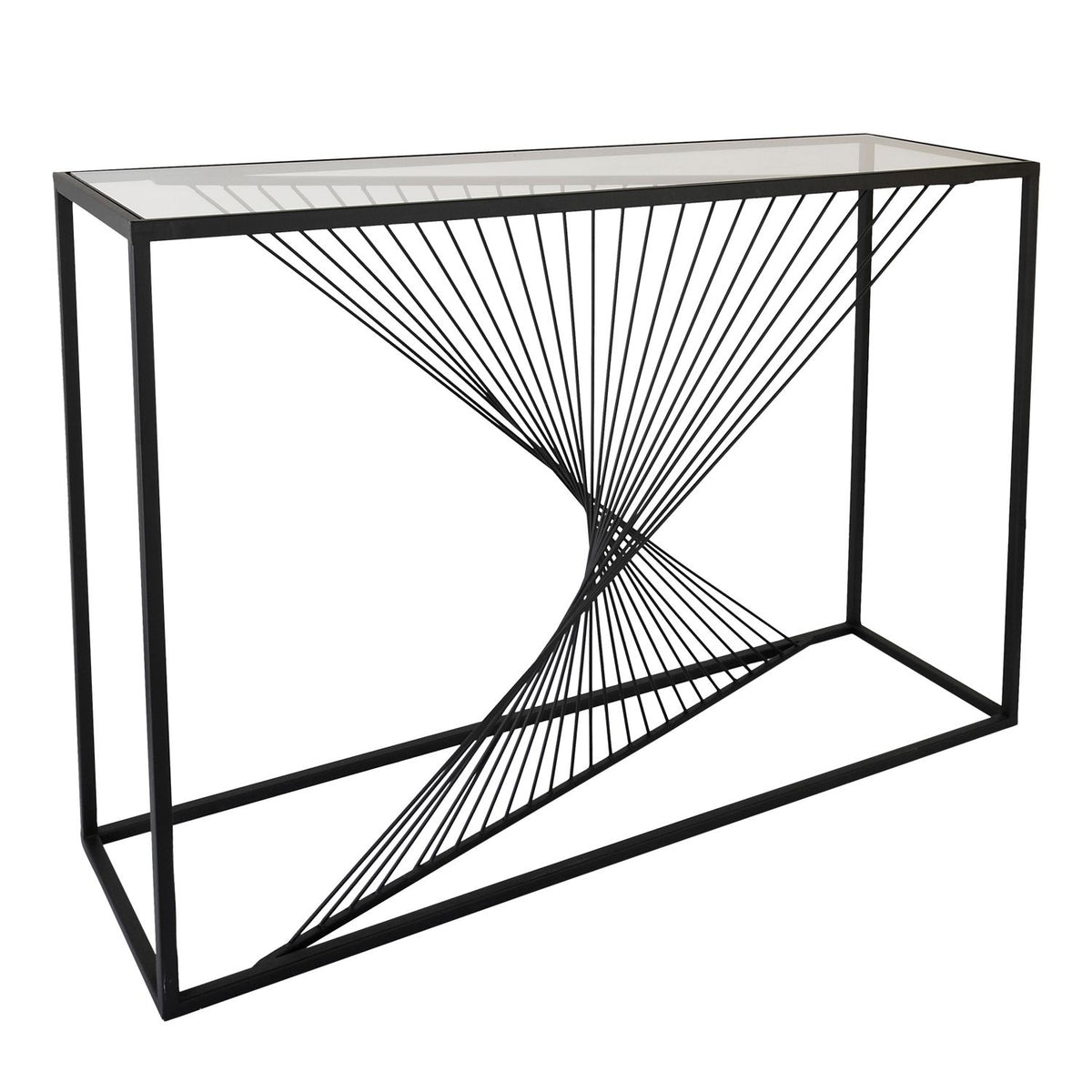 Spirale - Console filaire en verre et en métal