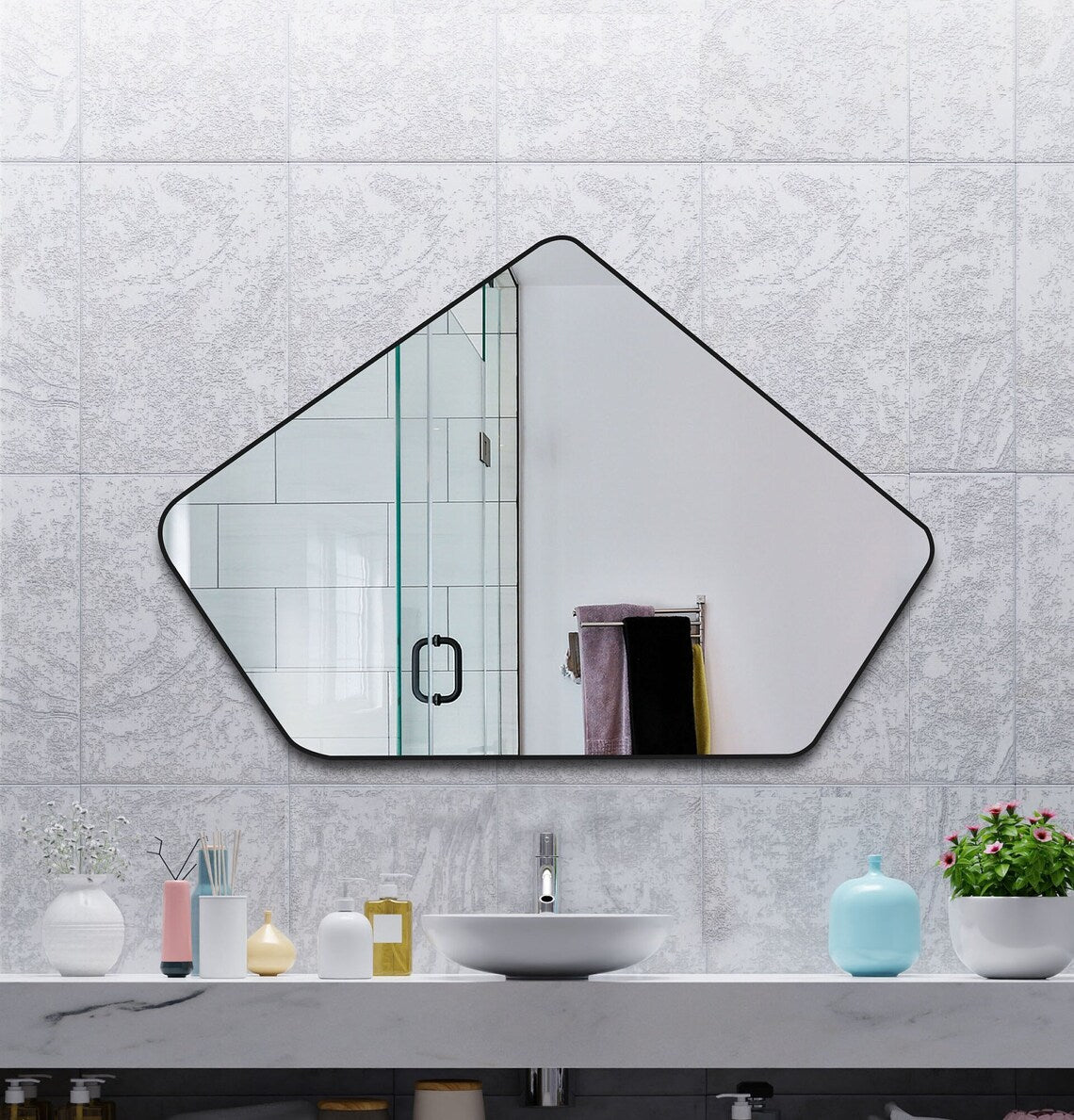 Miroir de salle de bain salon irrégulier