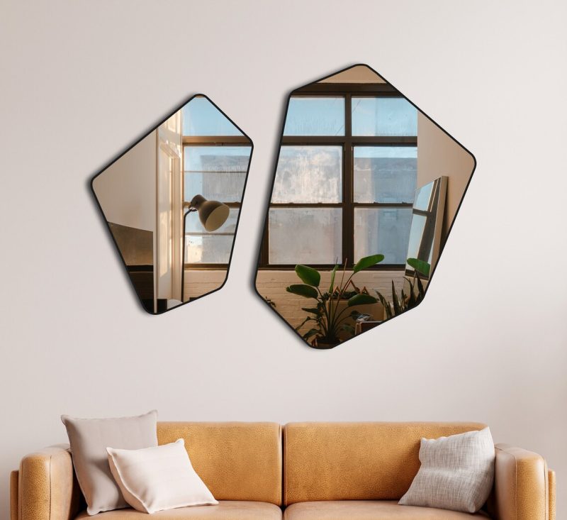 2 Miroir de salle de bain salon irrégulier