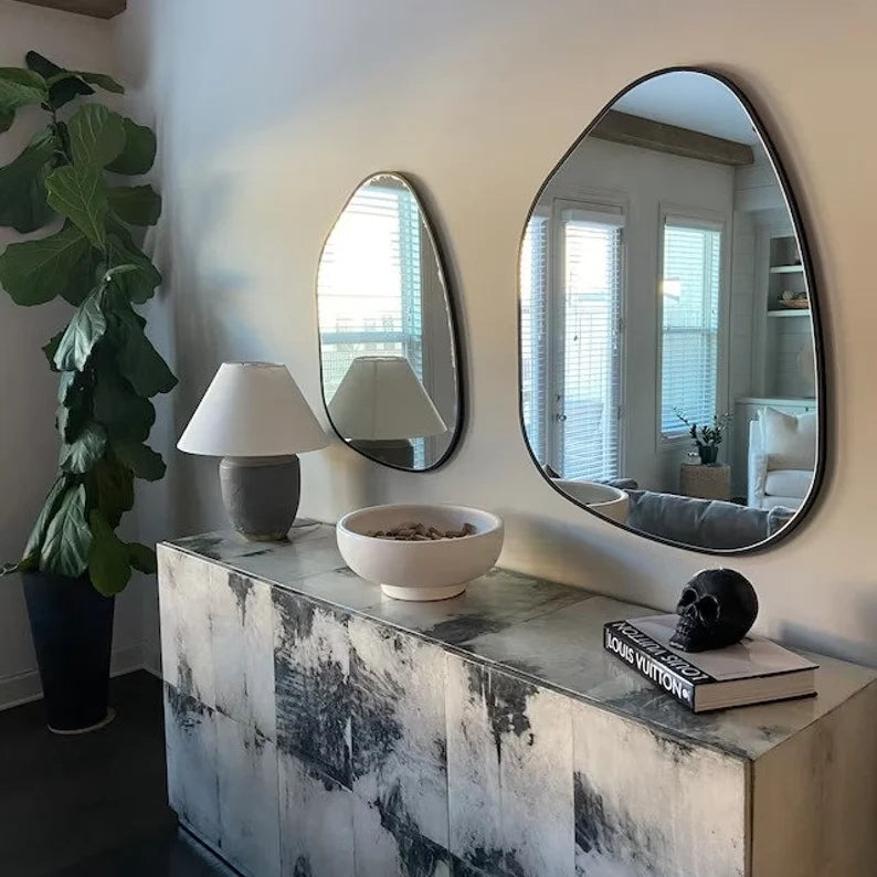 2 Miroir cerclé de métal