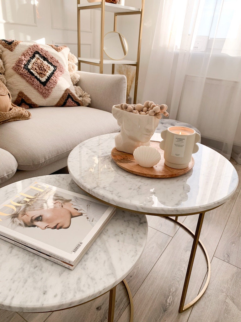 Duo de Tables Basses – Marbre