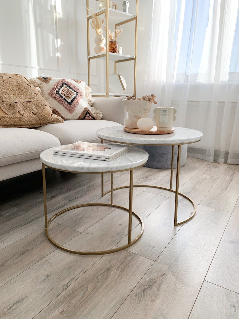 Duo de Tables Basses – Marbre