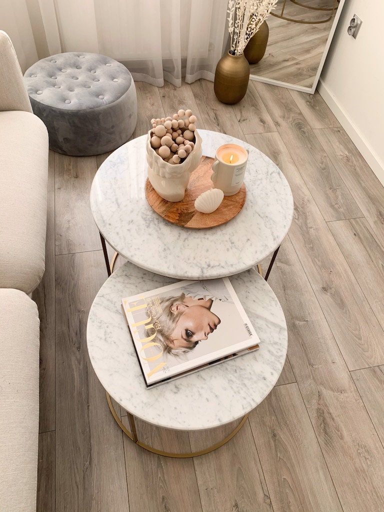 Duo de Tables Basses – Marbre