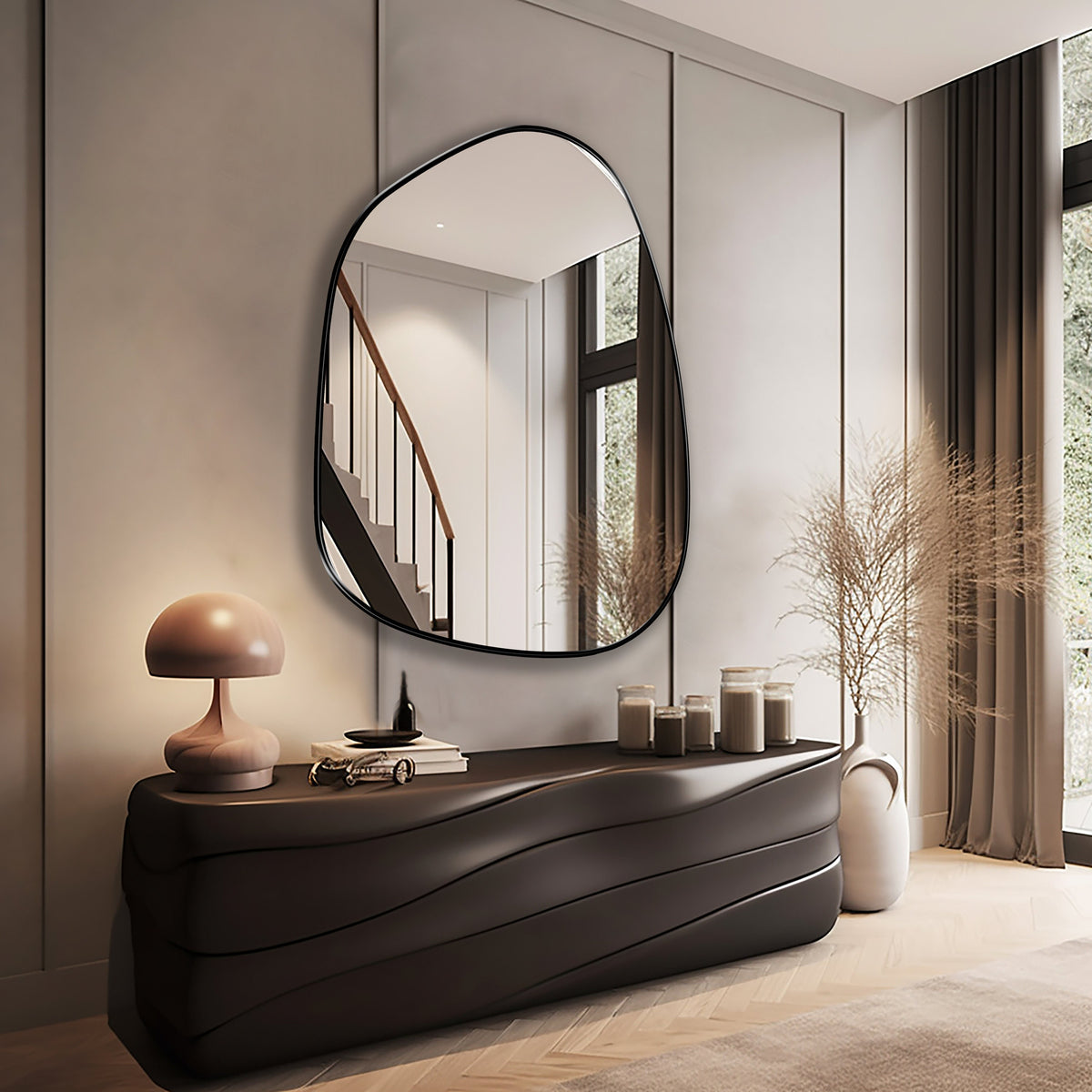 Miroir cerclé de métal