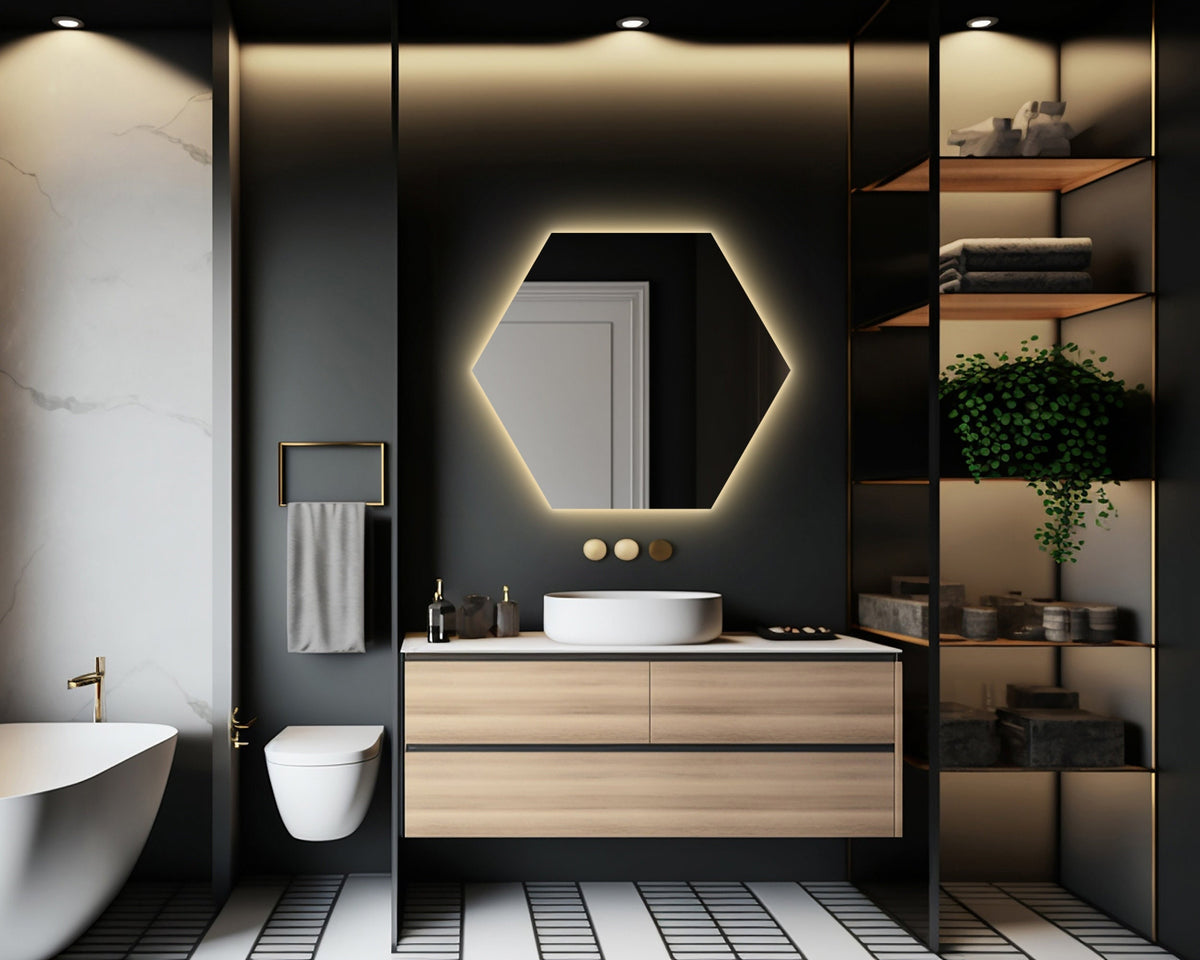 Miroir de courtoisie avec éclairage LED
