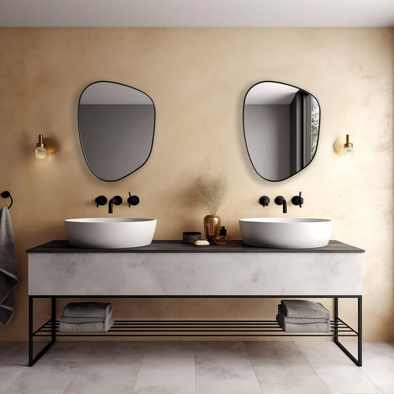 2 Miroir cerclé de métal