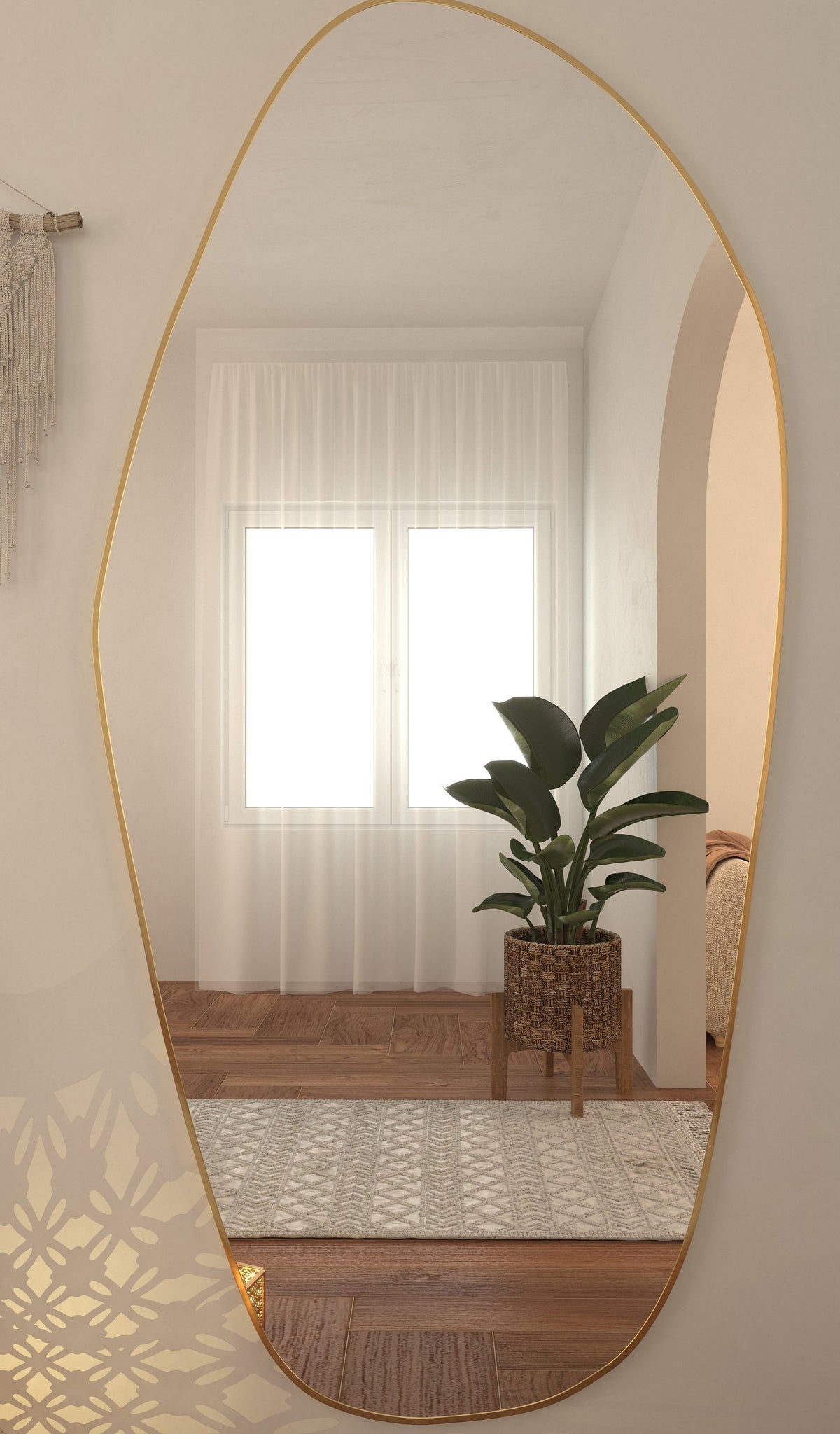 Grands miroirs muraux asymétriques irréguliers
