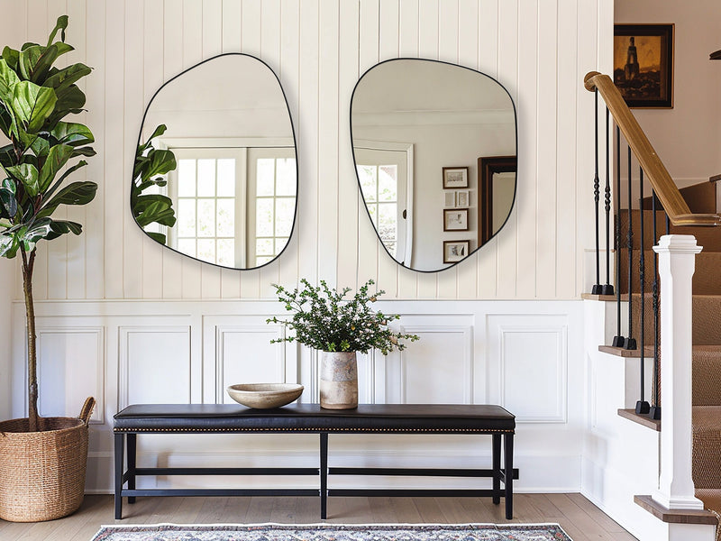 2 Miroir cerclé de métal