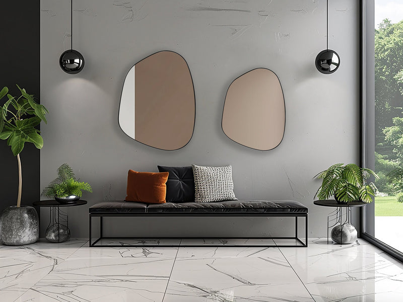 2 Miroir cerclé de métal